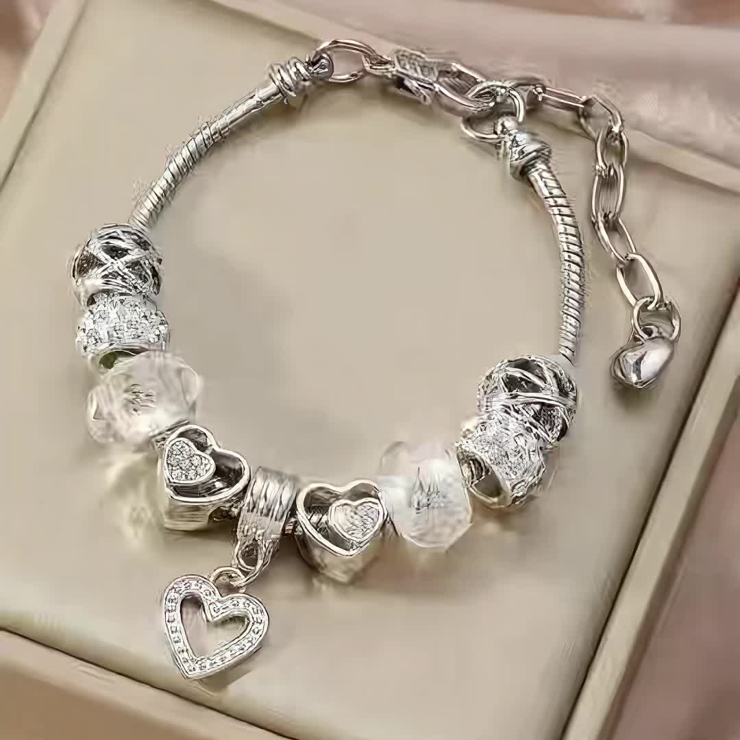 Handmade Elegant Openwork Heart Pendant Bracelet, Unique Gift